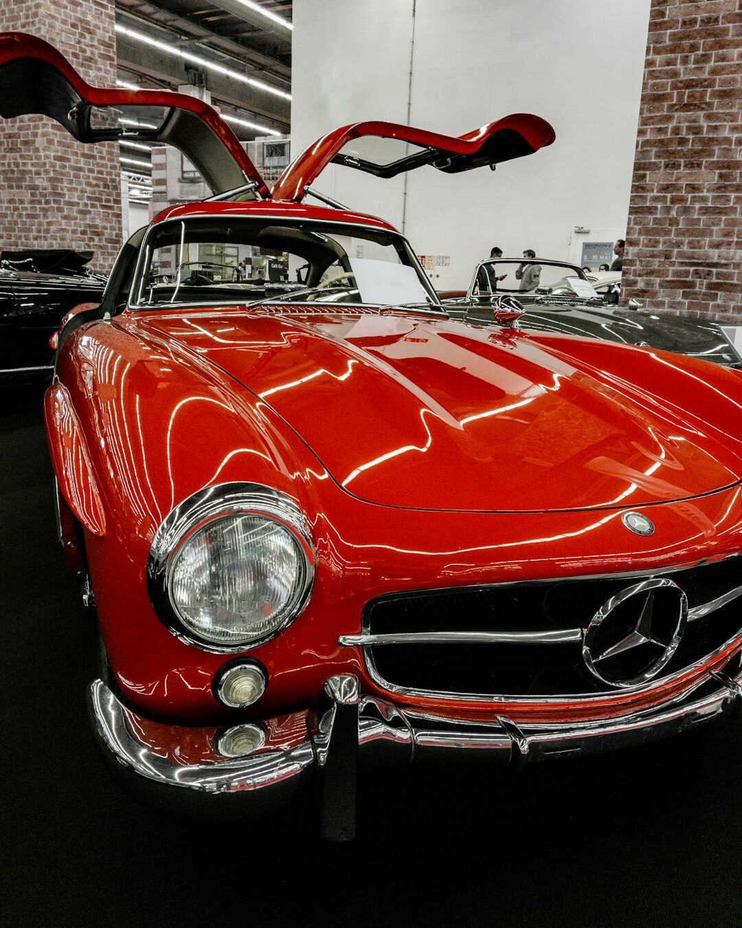 Private automobile collection hall with rare vintage cars