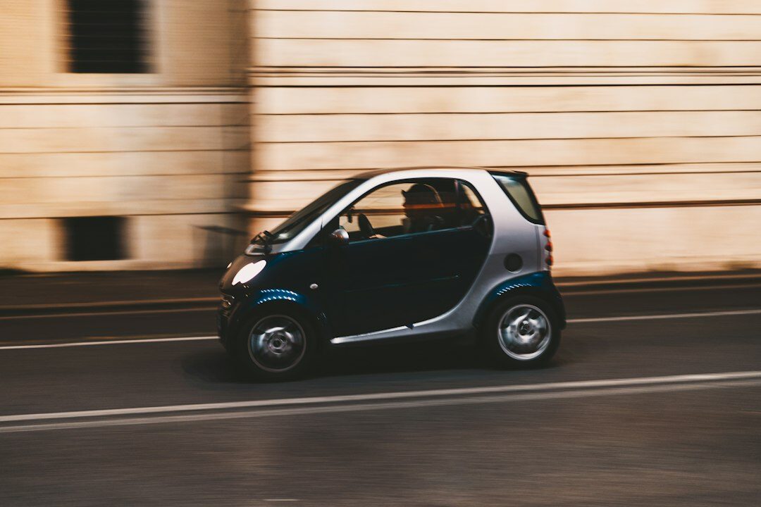 futuristic car on road